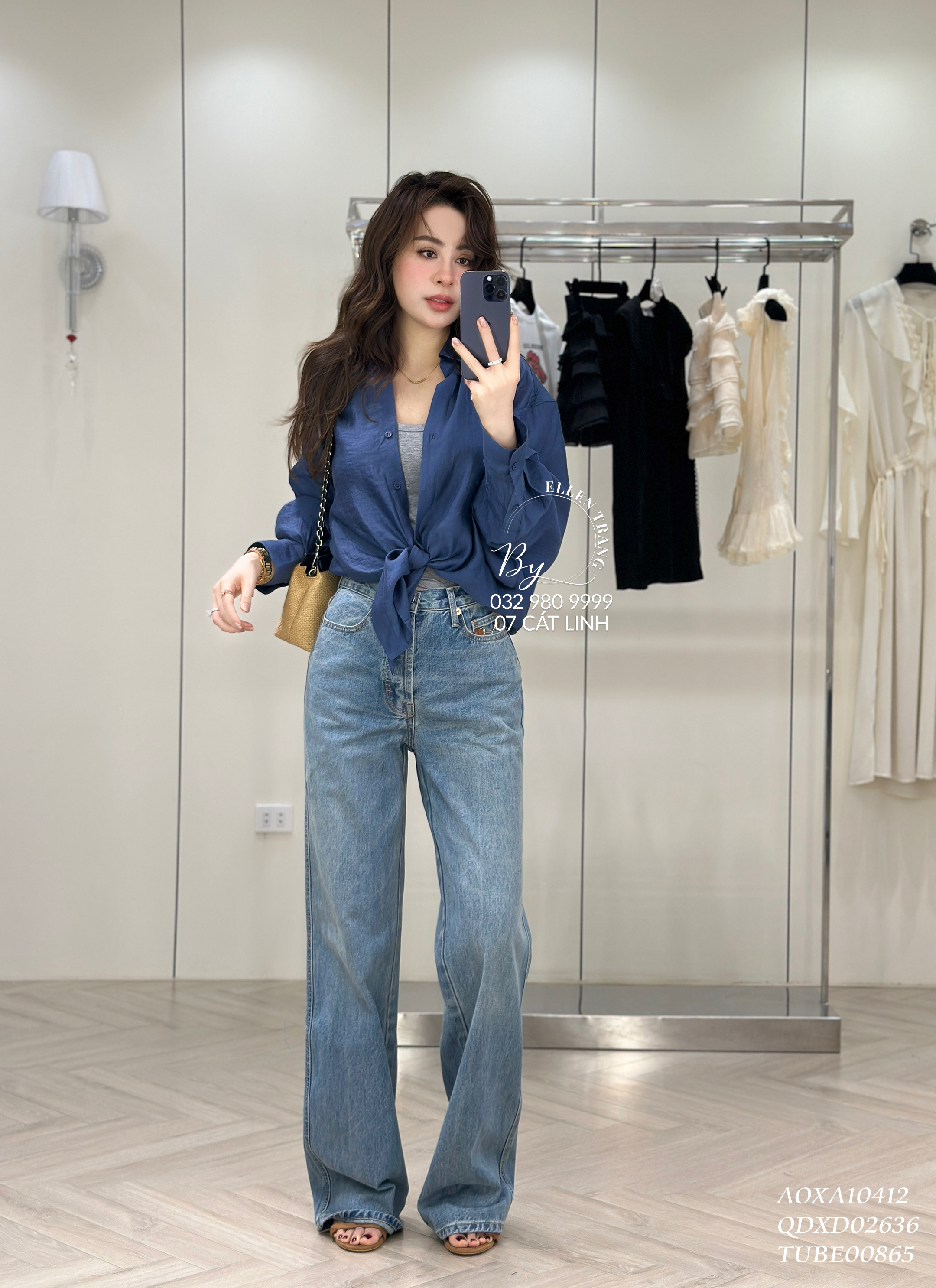 ÁO SƠ MI XANH COBAN LÓT GHI LIỀN