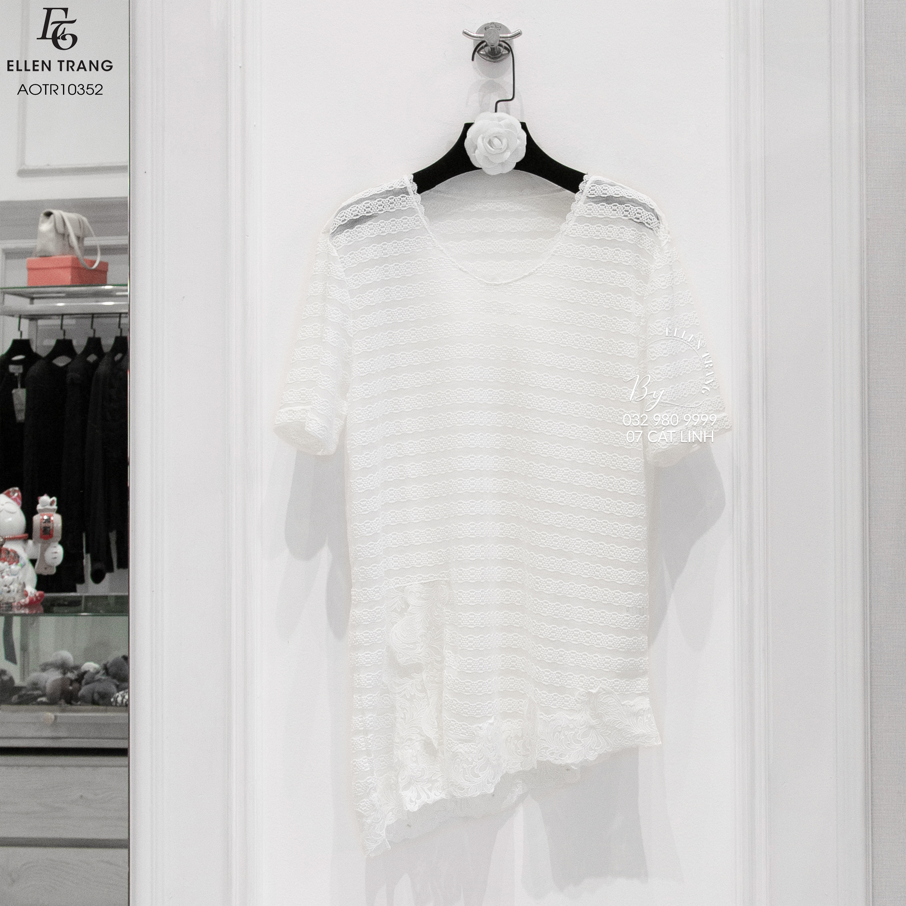 ÁO TRẮNG REN VẠT CHÉO XẺ TÀ