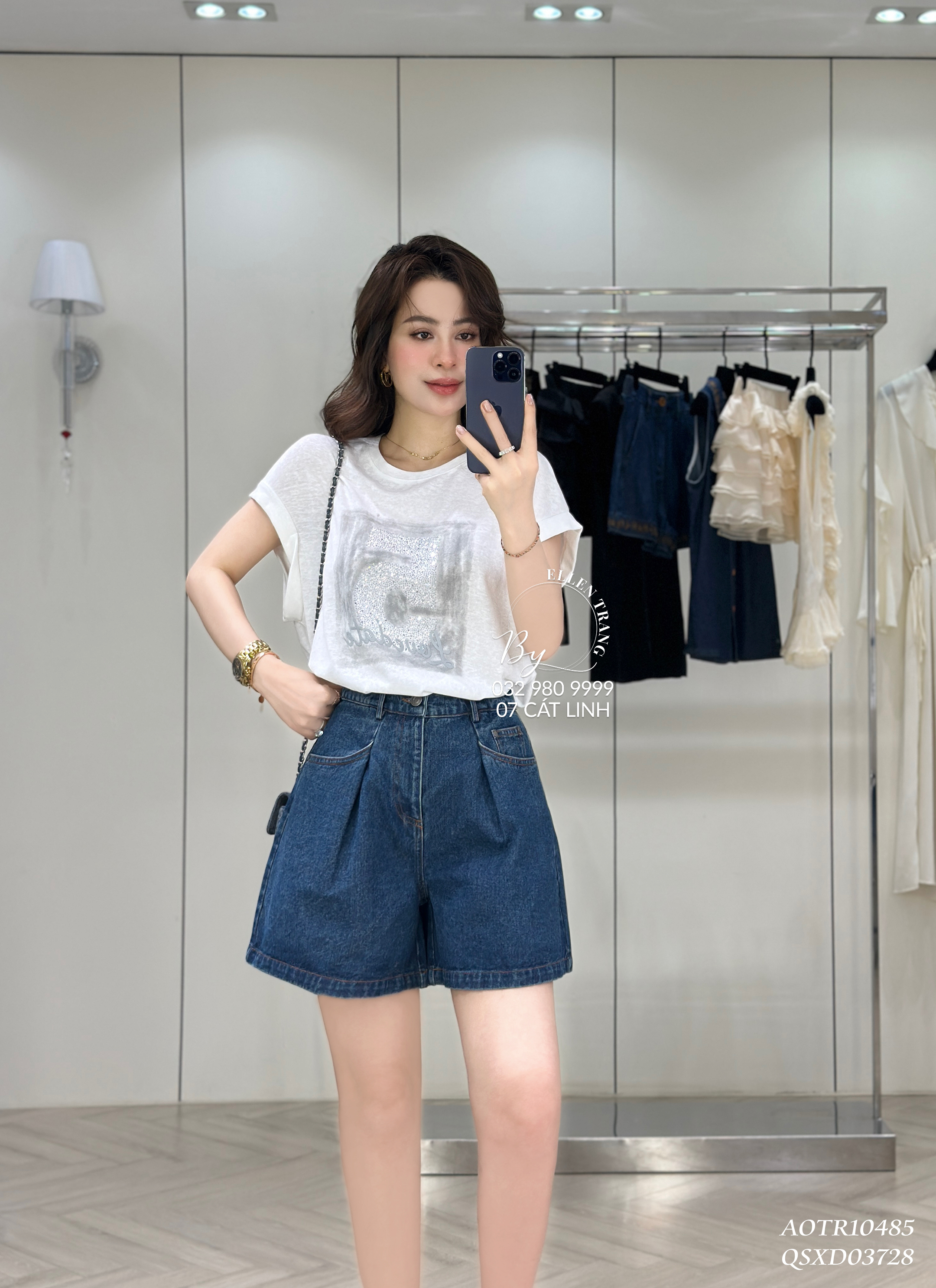 ÁO TRẮNG SỐ 5 ĐÍNH HẠT LOVE DATE SỌC REN SAU ÁO
