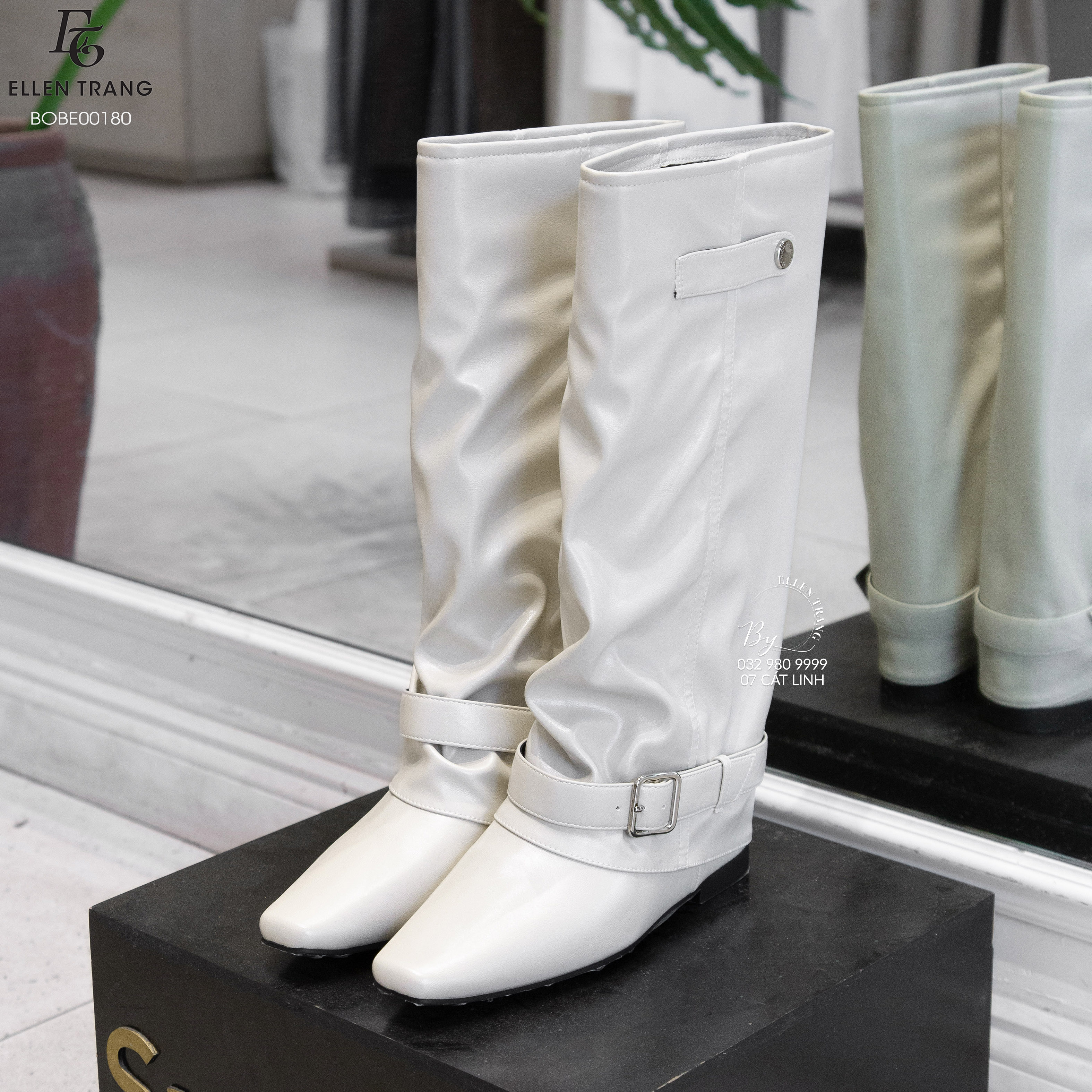 BOOT BE CAO CỔ ĐÍNH KHUY 2 BÊN