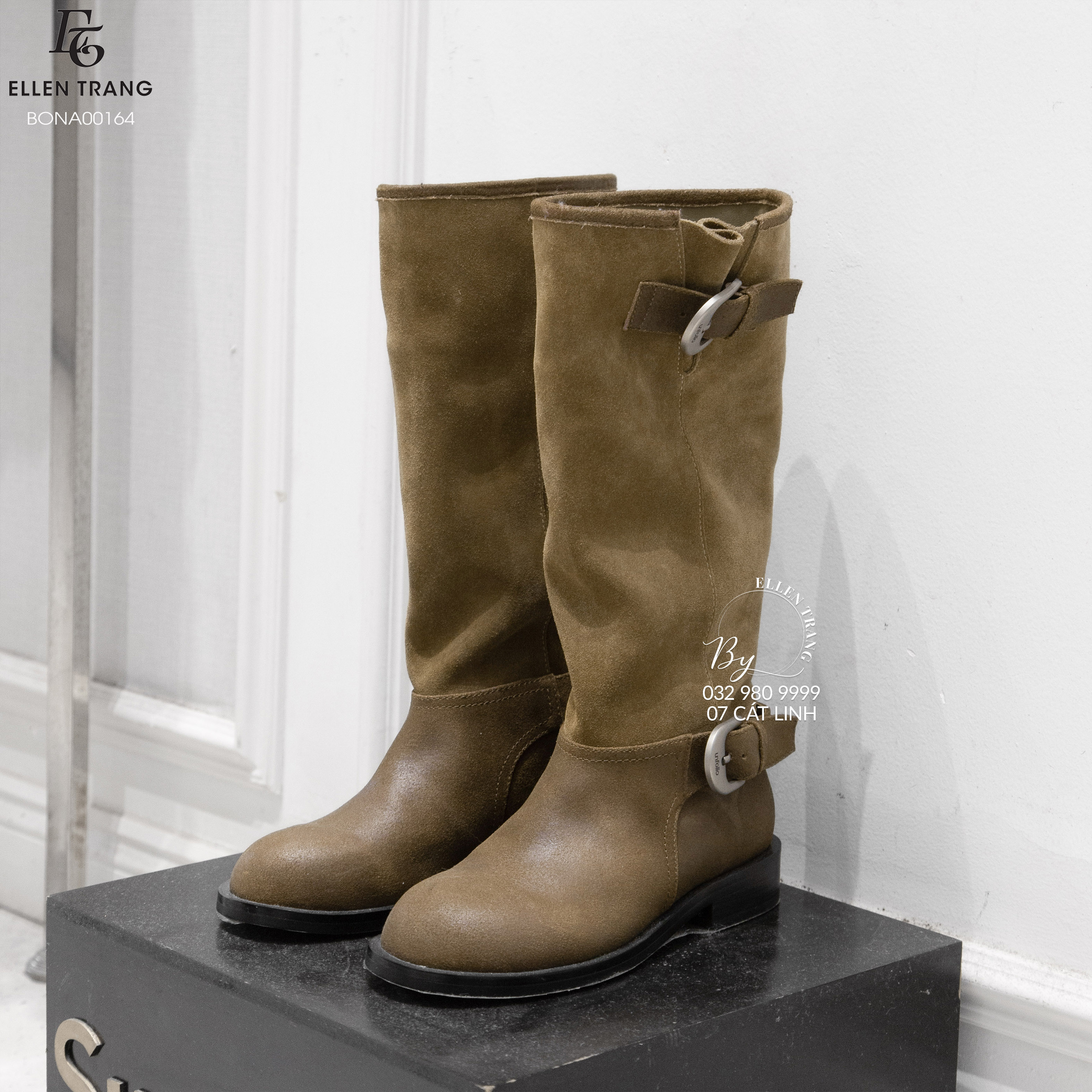 BOOT DA LỘN NÂU 2 KHUY