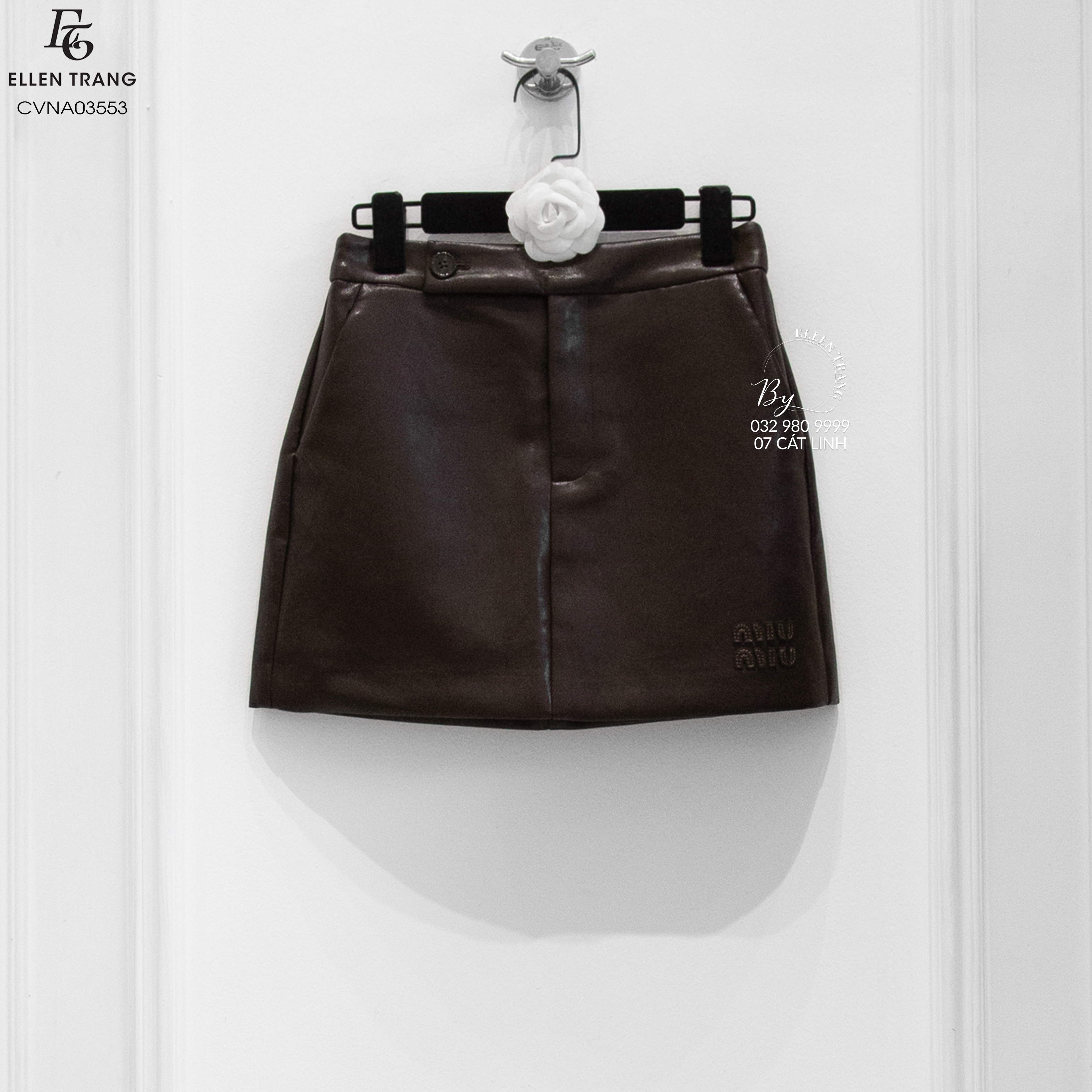 CHÂN VÁY DA NÂU CÚC LỆCH M&M
