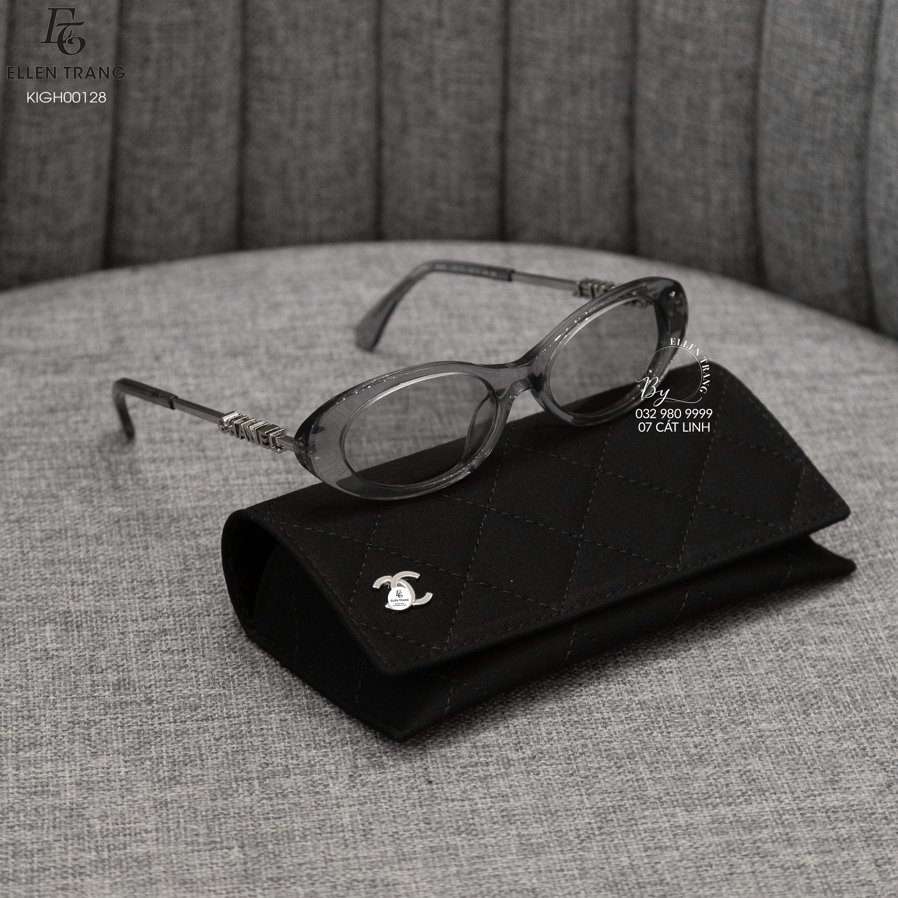 KÍNH GHI GỌNG CHỮ CHANEL BẠC