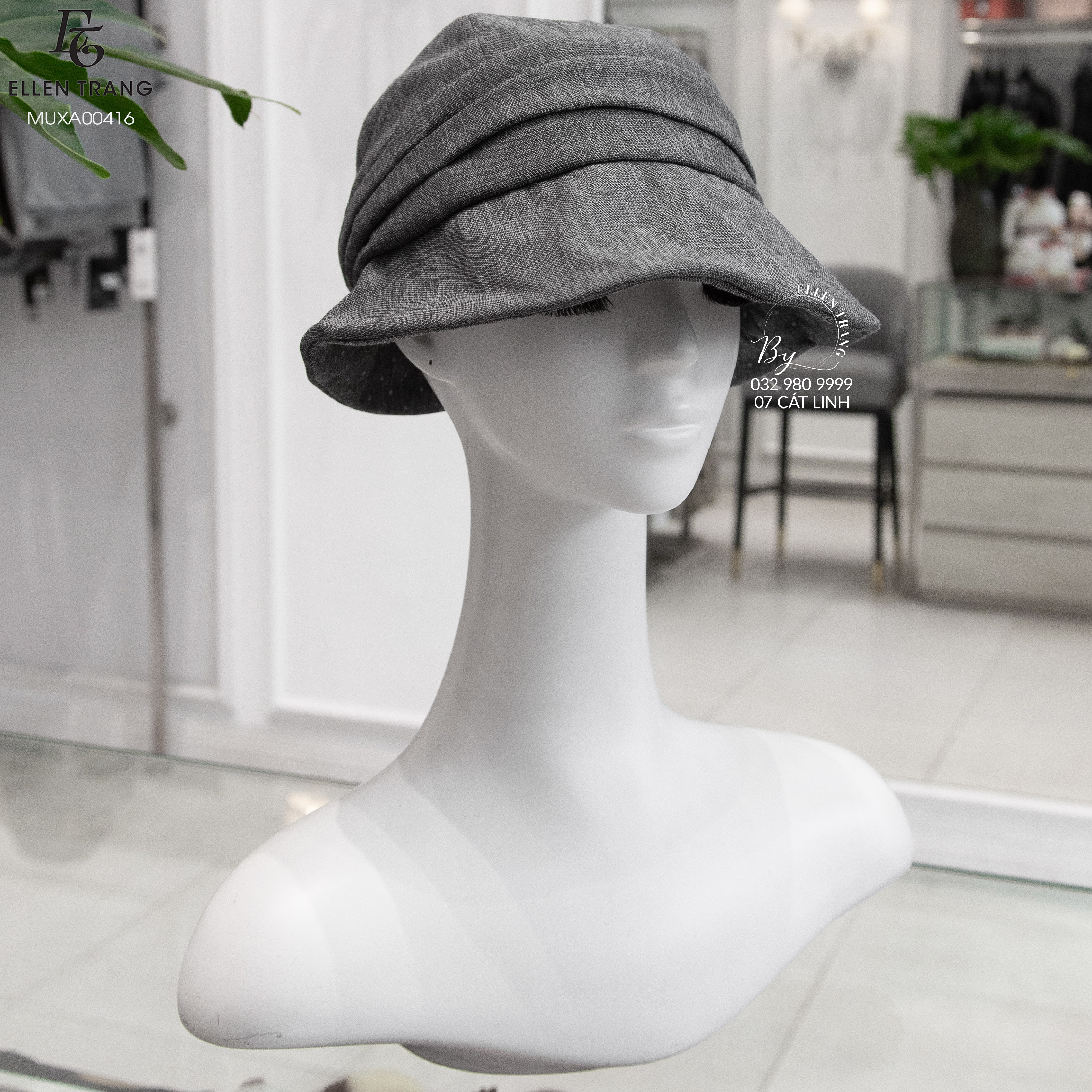 MŨ XÁM XẾP LY TƯỚC LÓT CHẤM BI