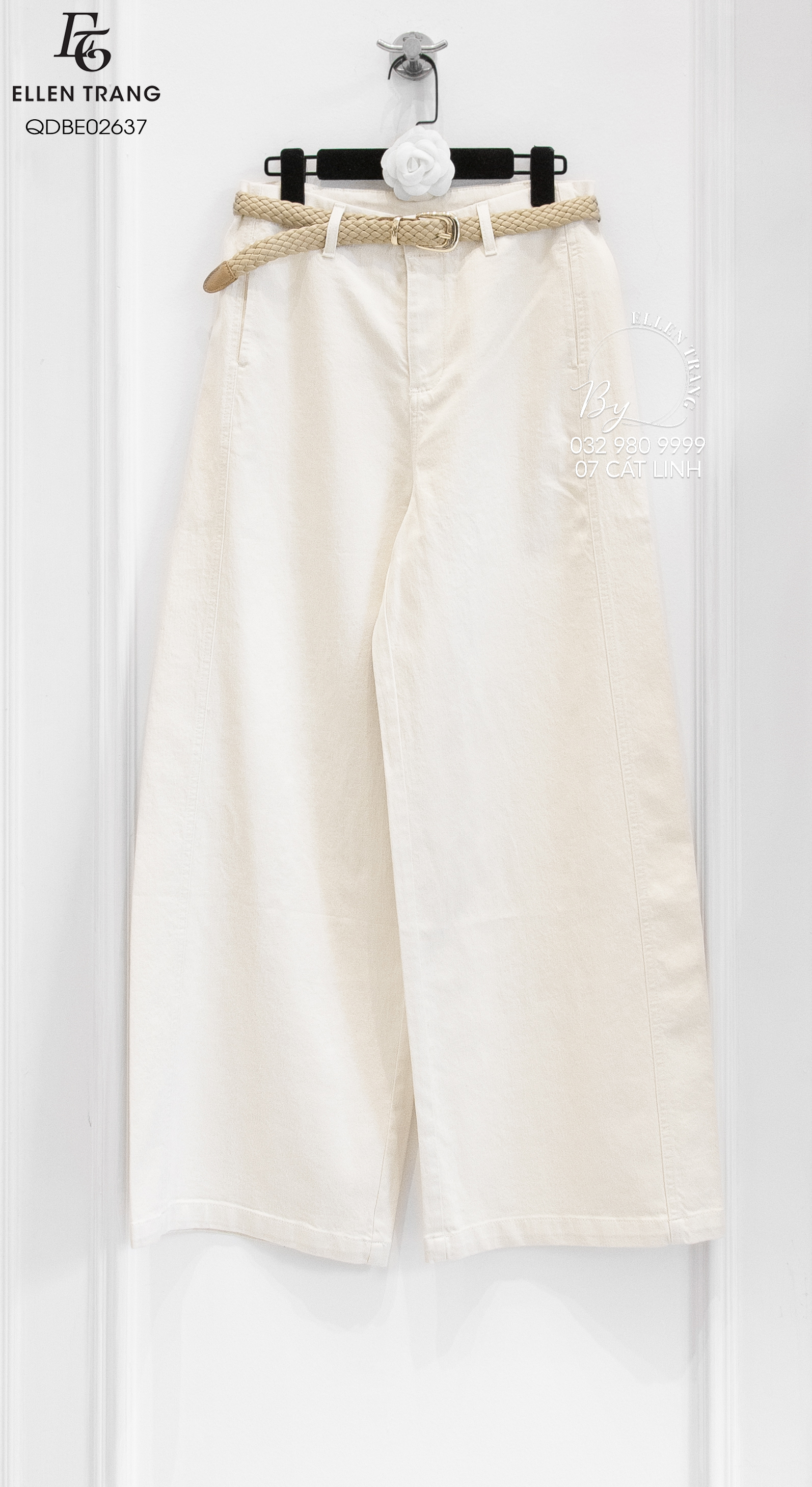 QUẦN DÀI BE ĐAI ĐAN NÂU CÚC BẠC THE ROW