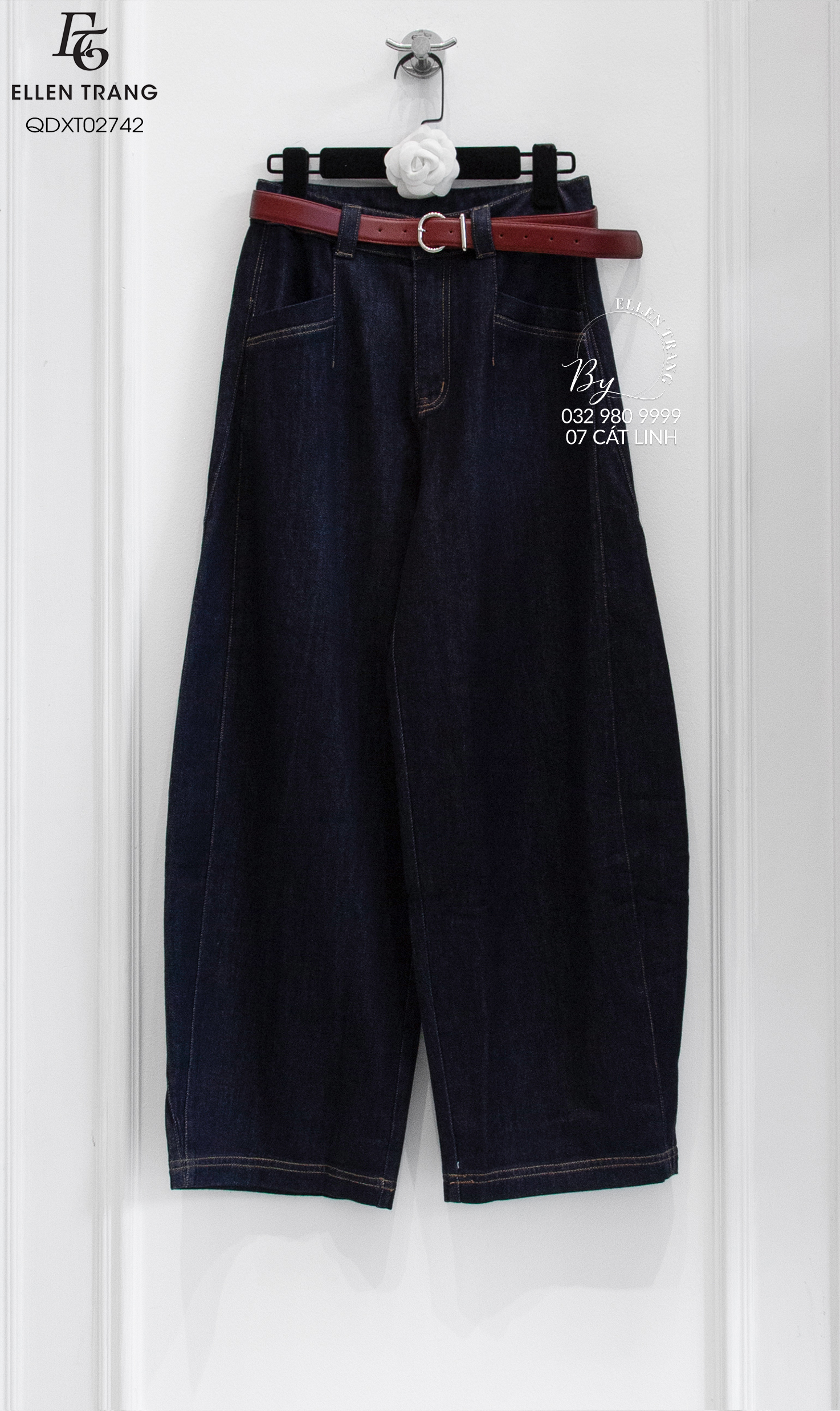 QUẦN DÀI XANH THAN BAGGY ĐAI ĐỎ