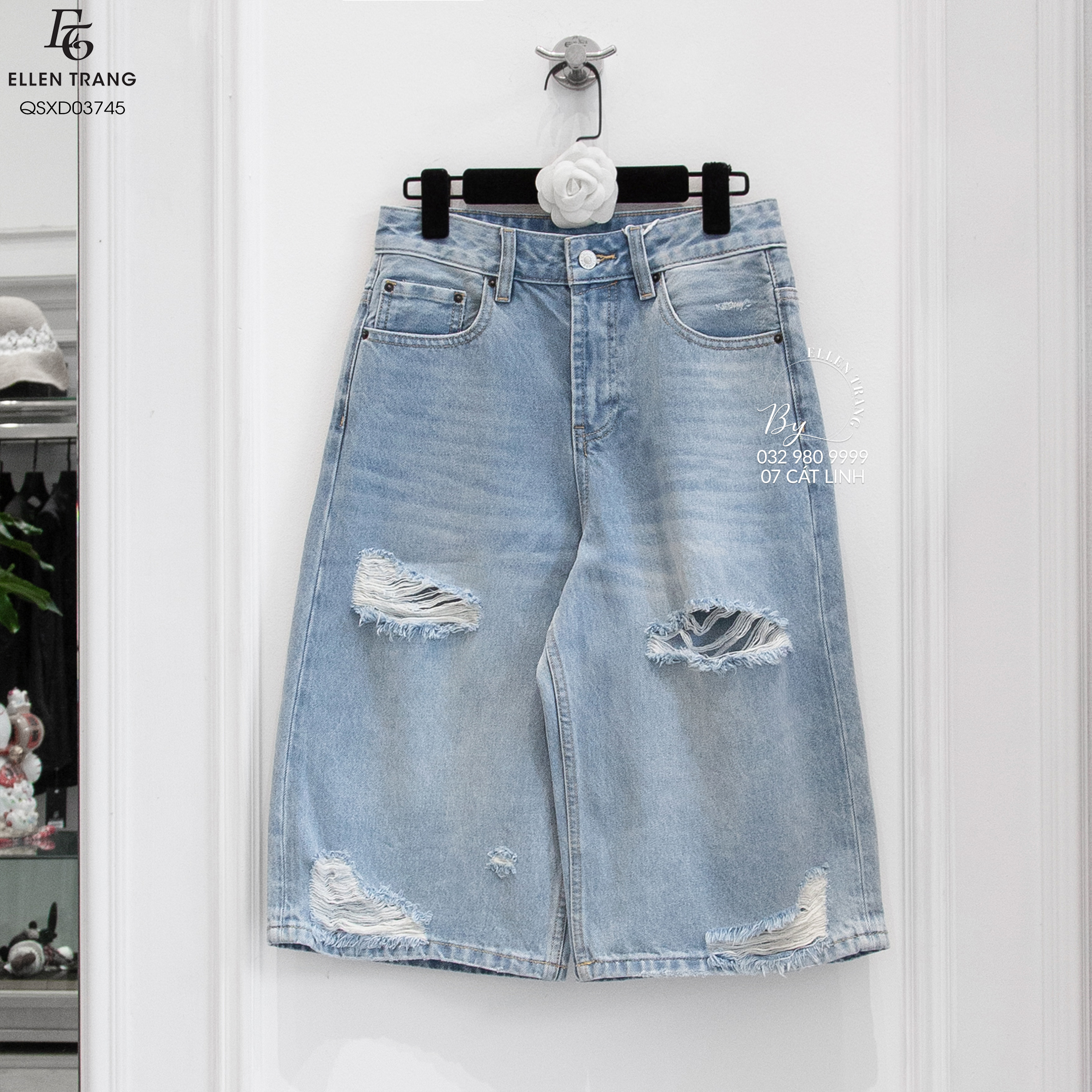 QUẦN LỬNG XANH DƯƠNG RÁCH ACNE STUDIOS