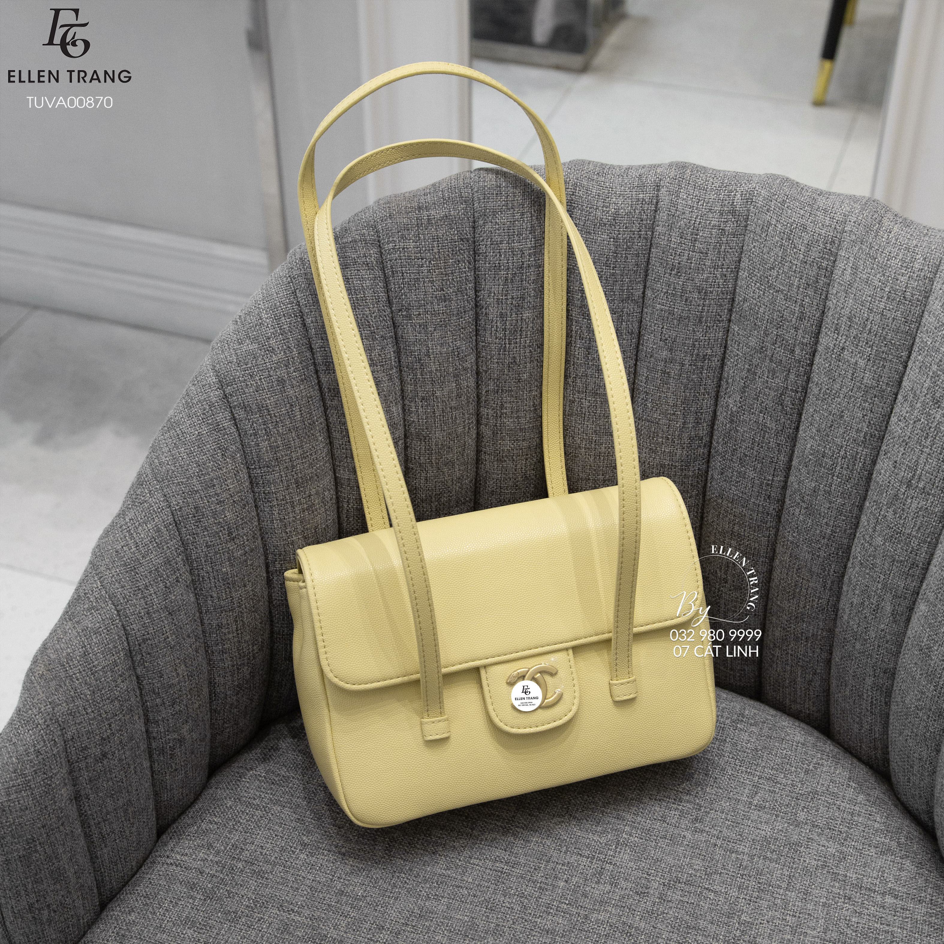TÚI VÀNG CHANEL DÂY TÚI ĐÍNH CỐ ĐỊNH TRƯỚC SAU 22*15CM