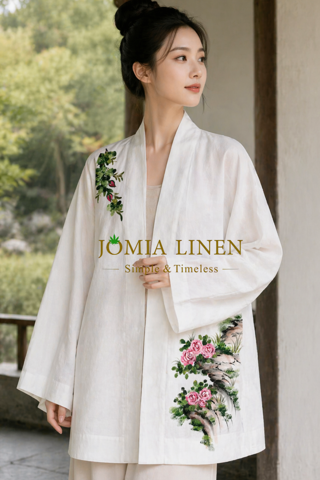 Áo Khoác Kimono Linen JOMIA – Hồng Phượng