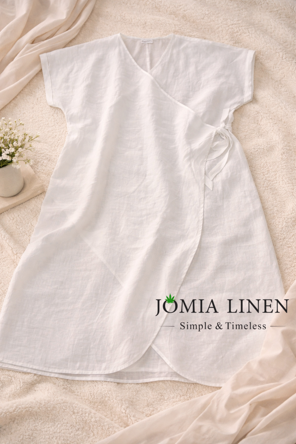 BST LINEN TƠ HỌA TIẾT MÙA HÈ OVERSIZE Dáng Suông Vạt Chéo Oversize - Tự Do & Tỉnh Thức Jomia