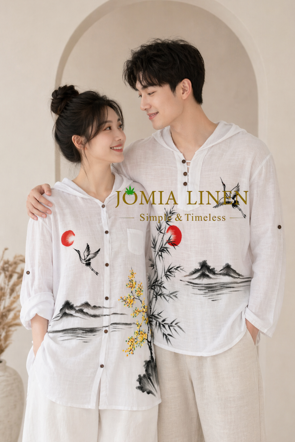 Set Áo Đôi Hoodie Cách Thanh Mai Trúc Mã Thủy Mặc
