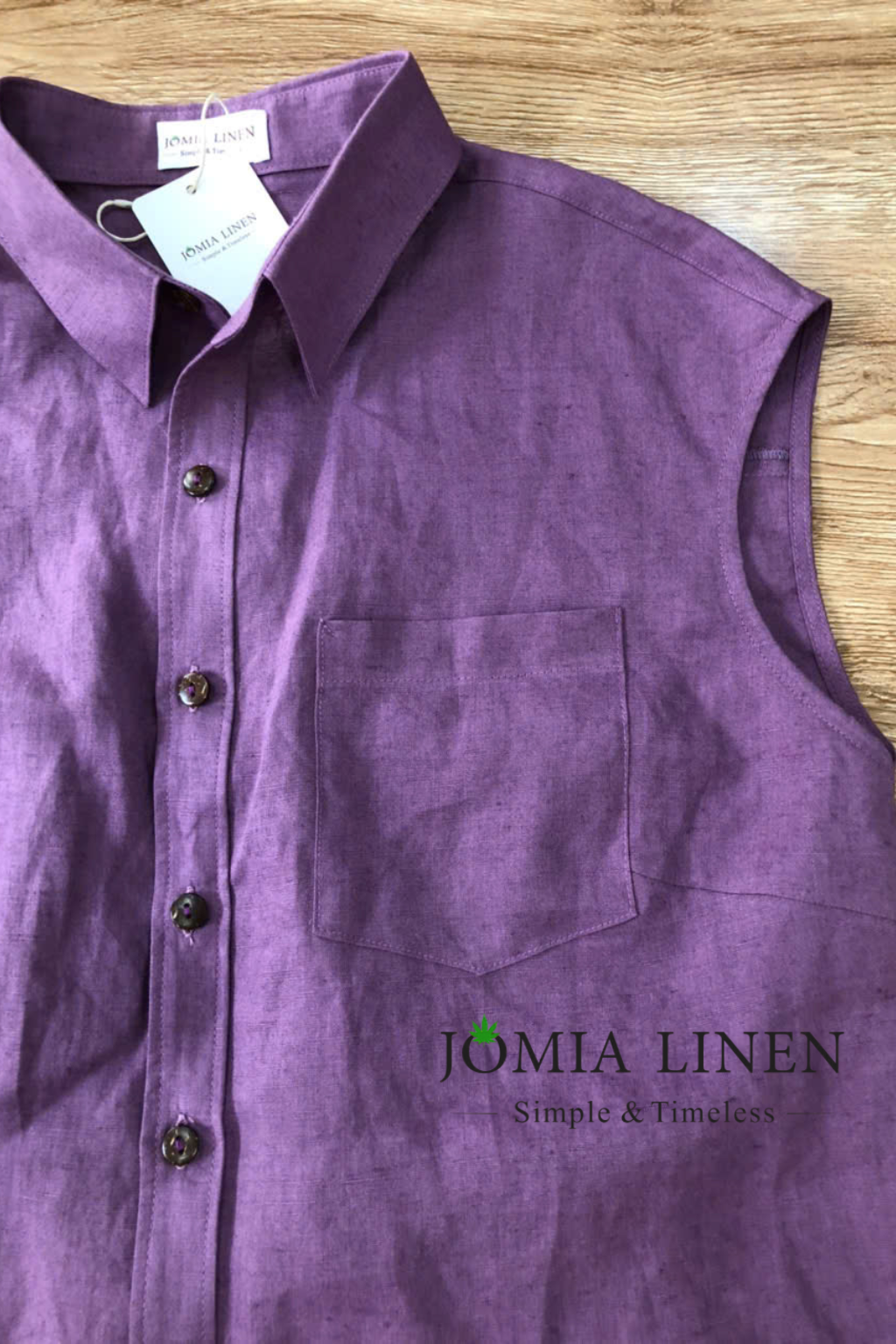 Set Quần Dài Áo Sơ Mi Linen Premium Tím Cẩm Nhạt