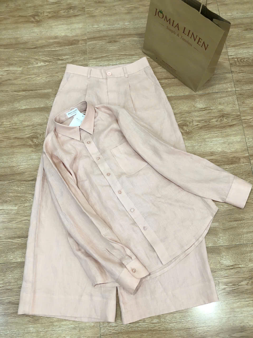 Set Sơ Mi Quần Dài Linen Tưng Premium Màu Dusty Blush – JOMIA LINEN