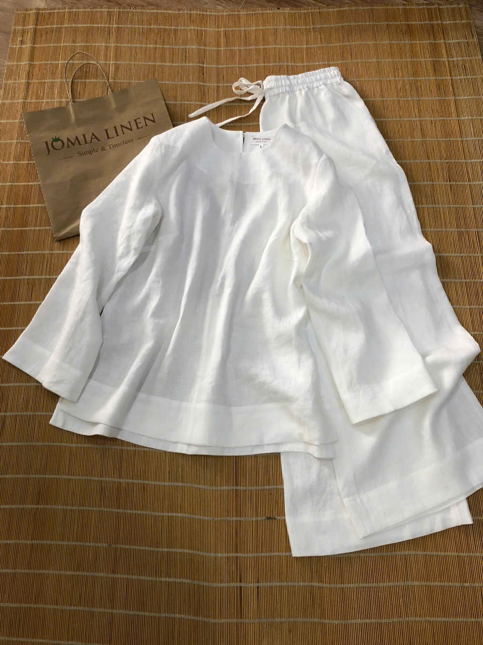 Set Thiền Linen Tưng Premium Trắng An Nhiên – JOMIA LINEN