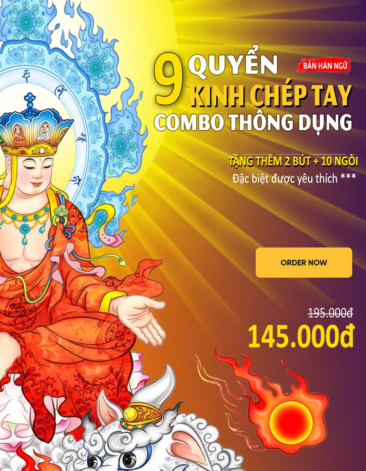 CB9A -COMBO 9 VỞ CHÉP KINH CHỮ HÁN IN MỜ