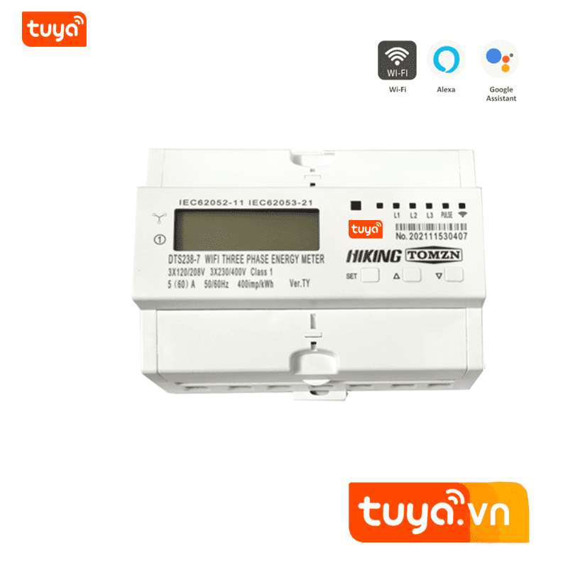 Công Tơ Wifi Bật Tắt Điện 3 Pha 60A Tuya SHP-EM3