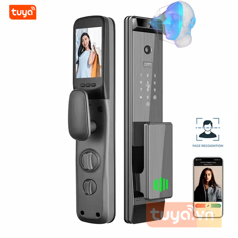 Khóa Cửa Gỗ Wifi Tuya Thông Minh Nhận Diện Gương Mặt Công Nghệ 3D FaceID SHP-DL11F17