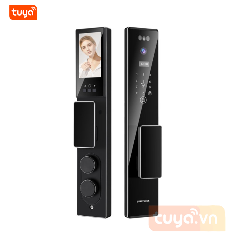 Khóa Cửa Gỗ Nhận Diện Gương Mặt FaceID Có Video Call Wifi Tuya S555 Max