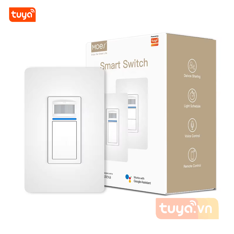 Công Tắc Đèn Cảm Biến Chuyển Động Thông Minh Gắn Tường Wifi Tuya WSPIR1
