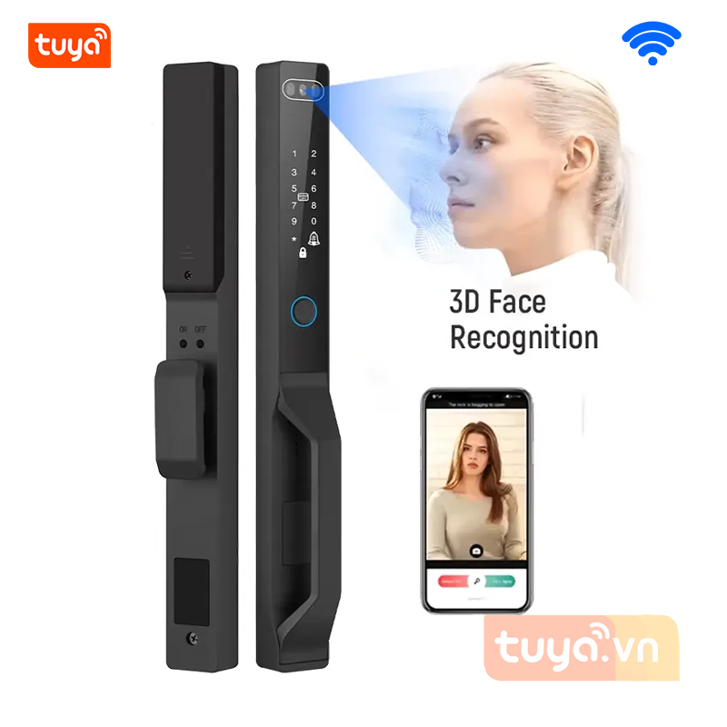 Khóa Cửa Nhôm Xingfa FaceID Chống Nước IP66 Wifi Tuya SHP-DLS10v5