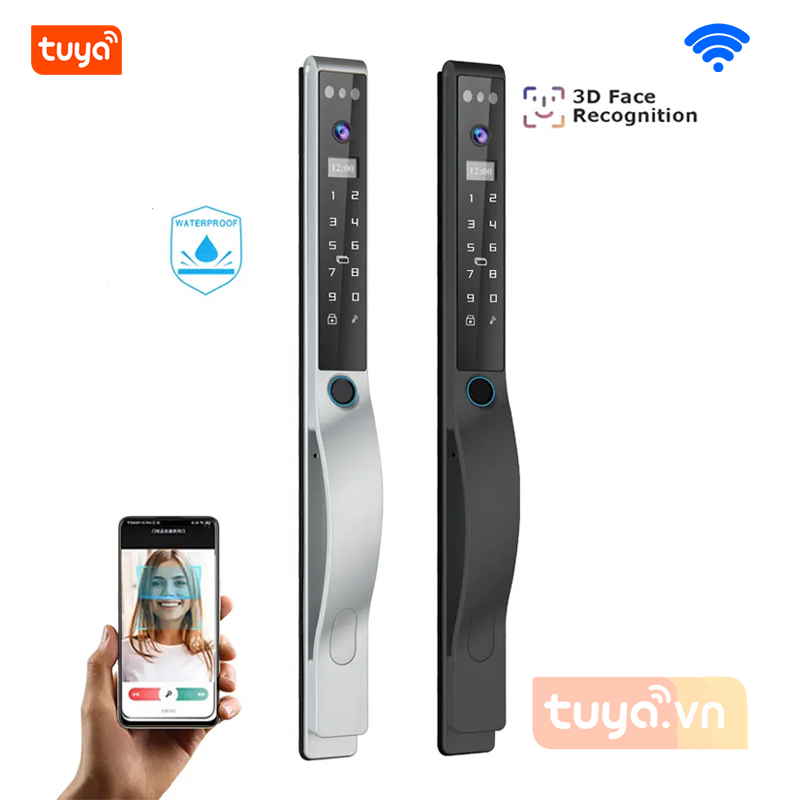 Khóa Cửa Nhôm Xingfa FaceID Chống Nước IP68 Wifi Tuya SHP-DLS10v6