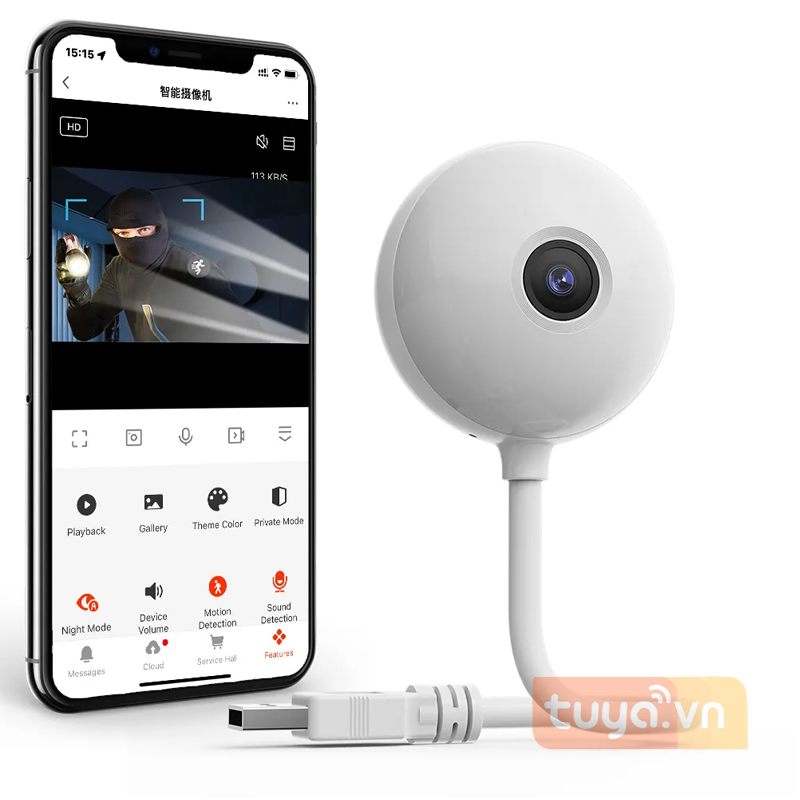 Camera USB Trong Nhà Wifi Độ Phân Giải 3M Tuya SHP-CI25