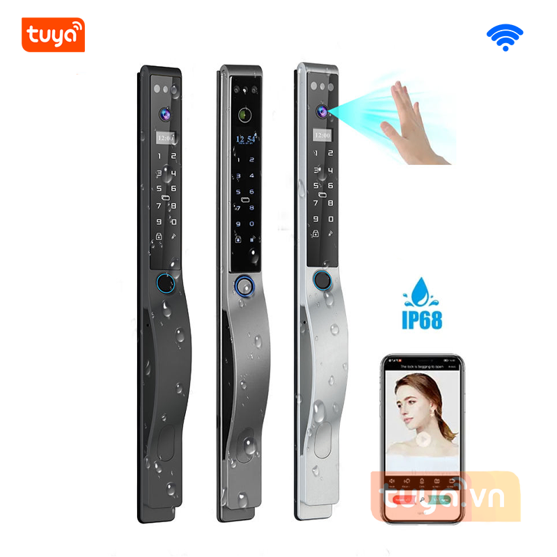 Khóa Cửa Nhôm Xingfa FaceID Chống Nước IP68 Wifi Tuya SHP-DLS10v6