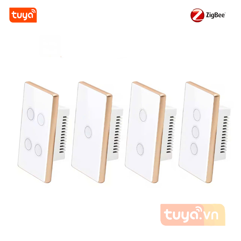 Công Tắc Zigbee Viền Kim Loại Nút Bấm Lõm Hình Chữ Nhật Tuya SHP-ZLUS