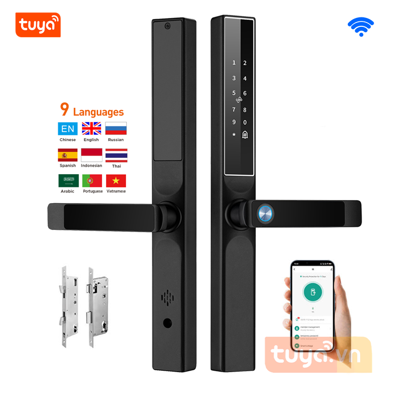 Khóa Cửa CNC WiFi Nhôm Xingfa Chống Nước Chuẩn IPX5 Tuya S610v3