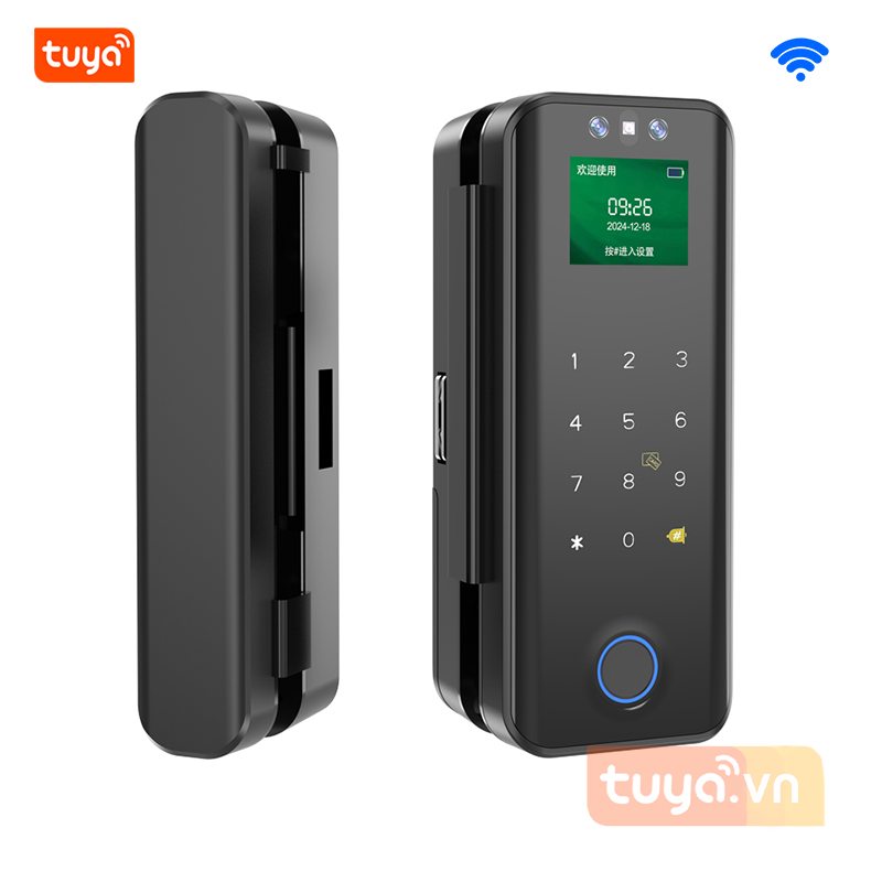 Khóa Cửa Kính Nhận Diện Gương Mặt FaceID Wifi Tuya SHP-DL8C
