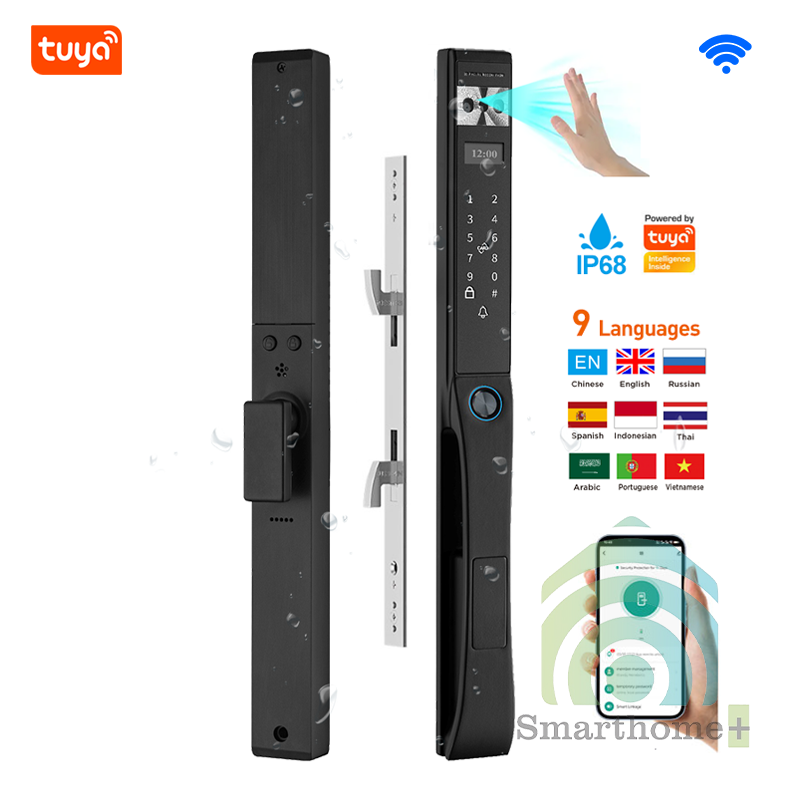 Khóa Cửa Nhôm Xingfa IP68 Nhận Diện Khuôn Mặt 3D Wifi Tuya DLS10v11