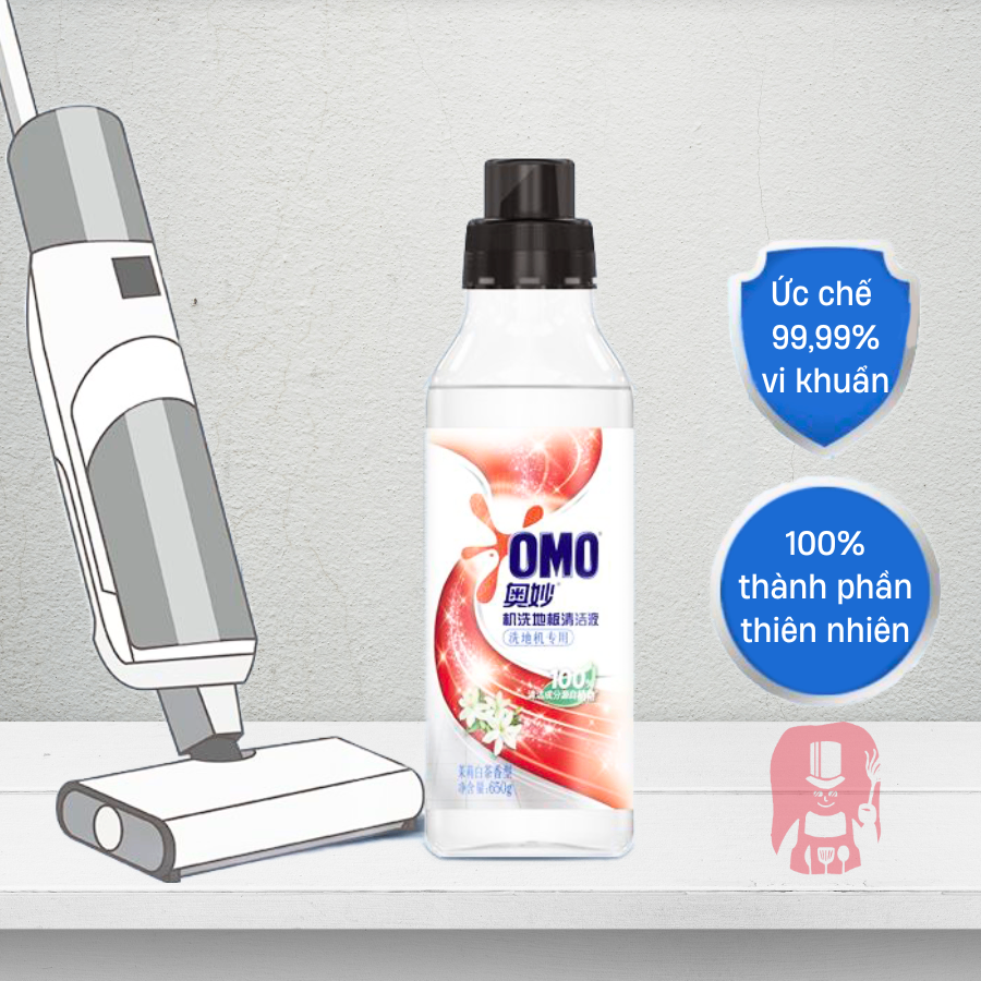 NƯỚC LAU SÀN OMO CHUYÊN DỤNG CHO ROBOT / MÁY LAU NHÀ / MÁY GIẶT HÚT 650 ML