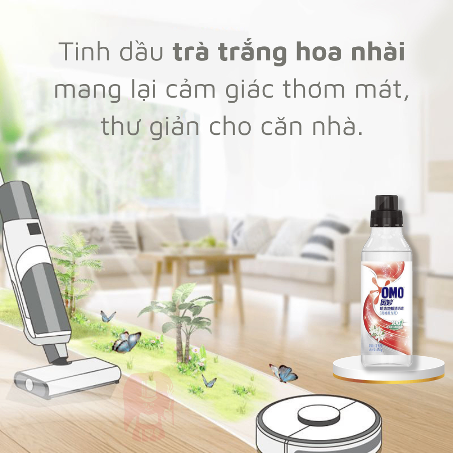 NƯỚC LAU SÀN OMO CHUYÊN DỤNG CHO ROBOT / MÁY LAU NHÀ / MÁY GIẶT HÚT 650 ML