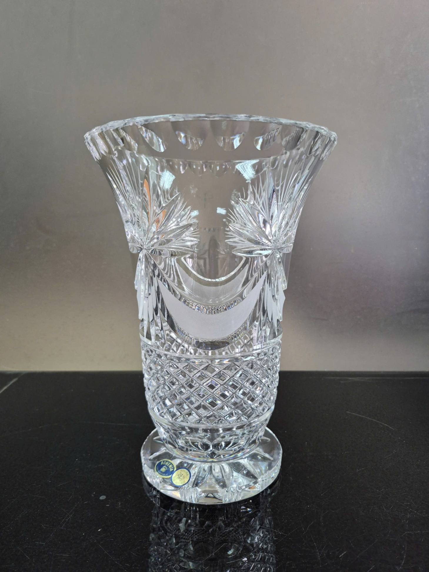 LỌ HOA PHA LÊ CHÂN ĐẾ 305MM/ MÀI NƠ