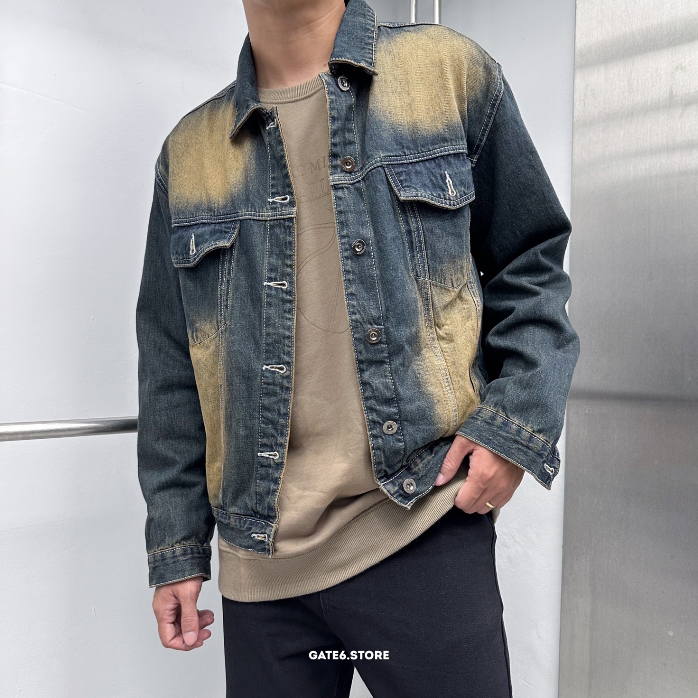 Khoác NR denim mài 560 - DN Vintage