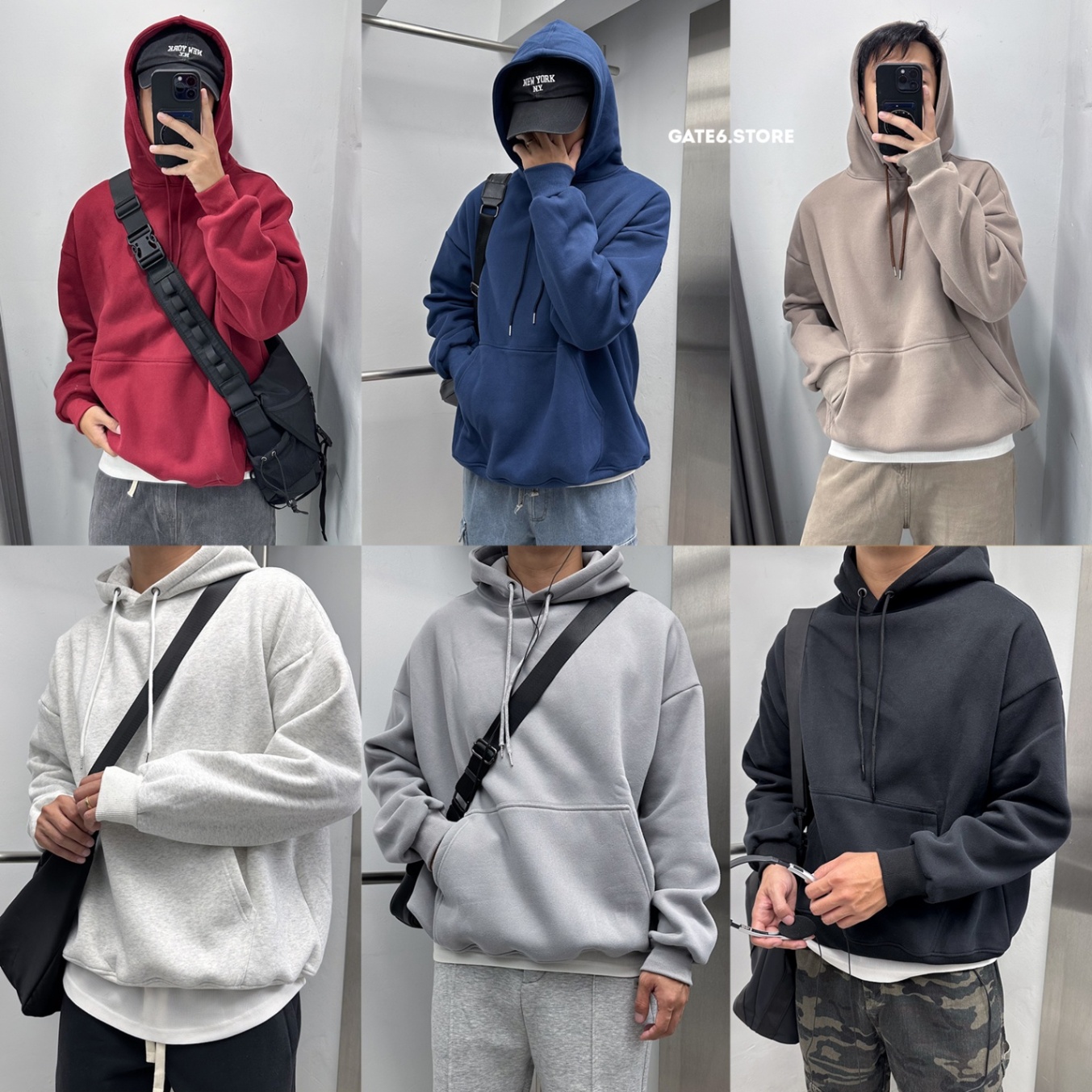 Nỉ GATE6 hoodie trơn