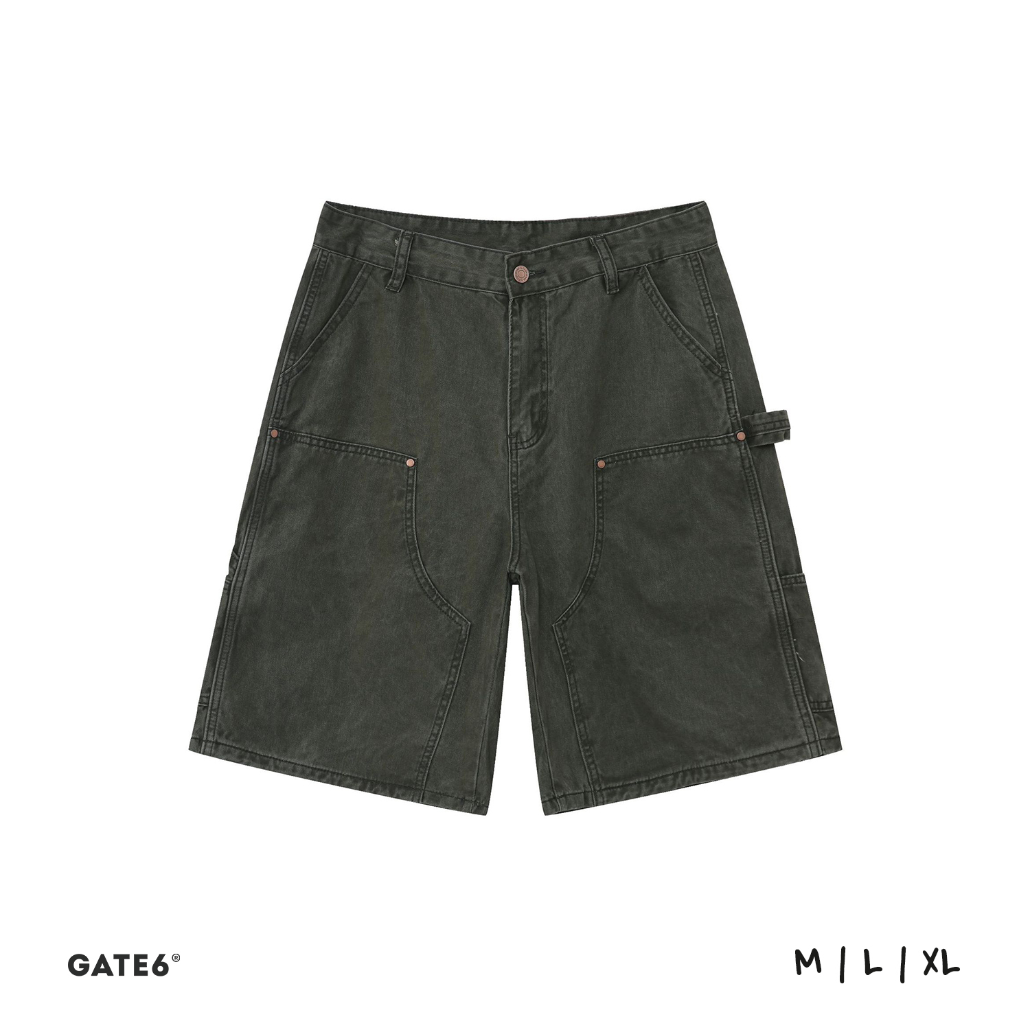 Short NR wide kaki đáp miếng 686
