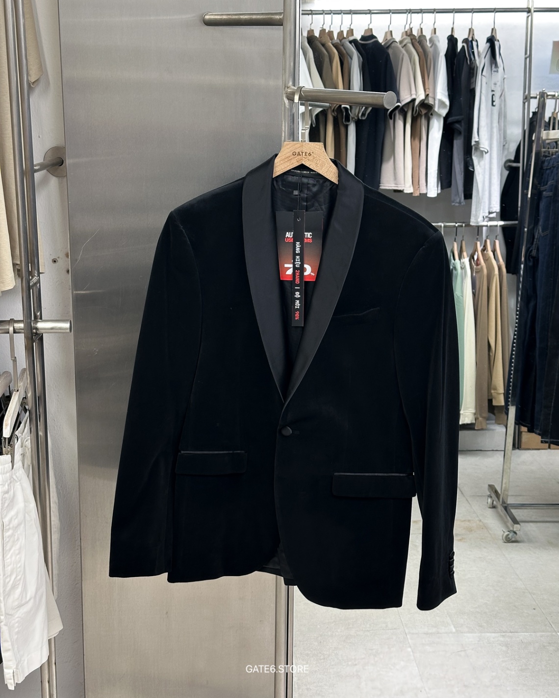 Khoác Z blazer nhung viền cổ 17