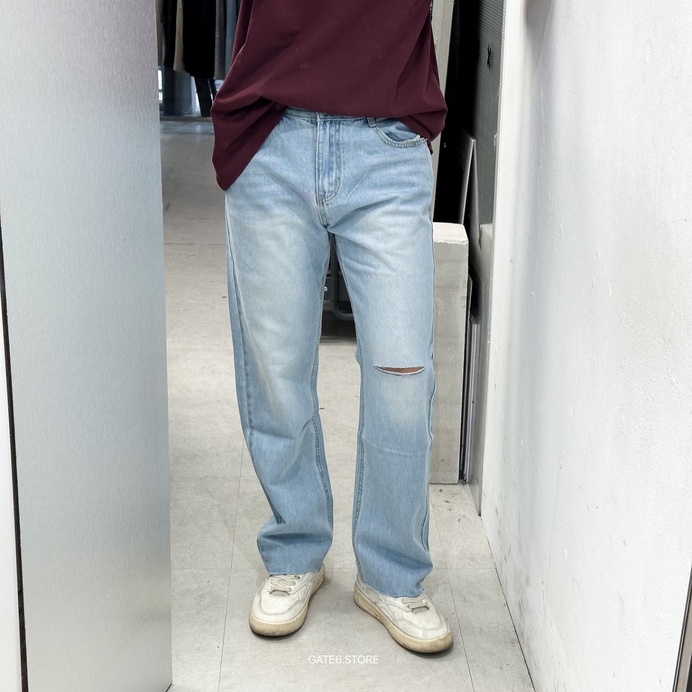 Jean NR slim rách gối 373