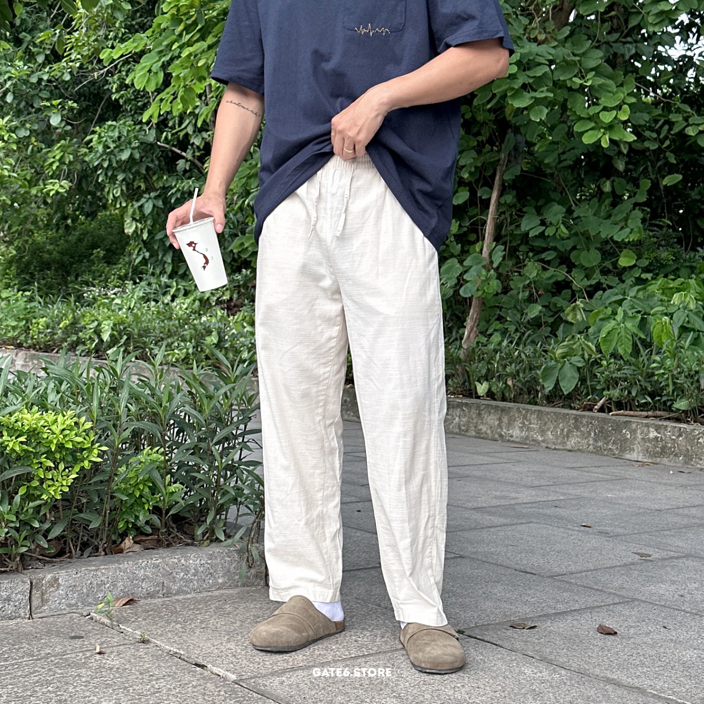 Quần KAF linen suông cạp chun 725