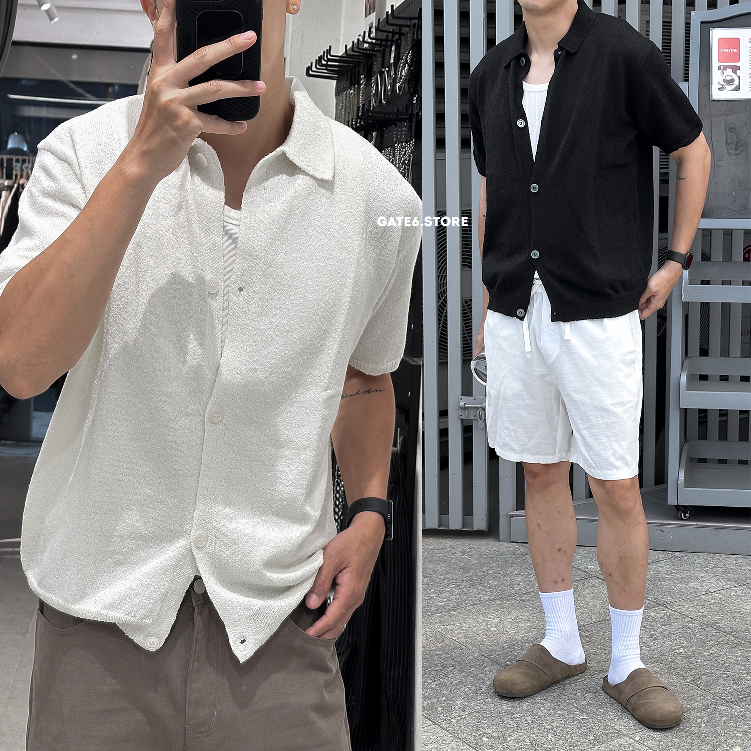 Sơmi HL knit cổ bẻ trơn 7246