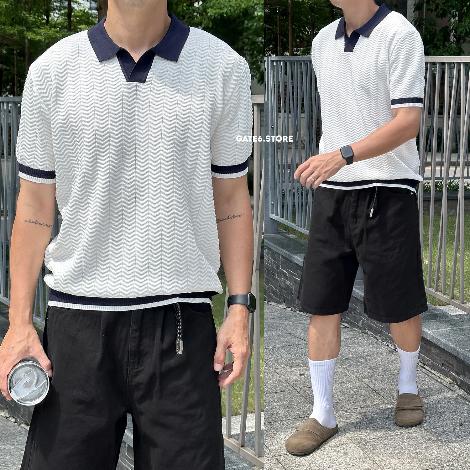 Polo LC knit phối cổ 6131