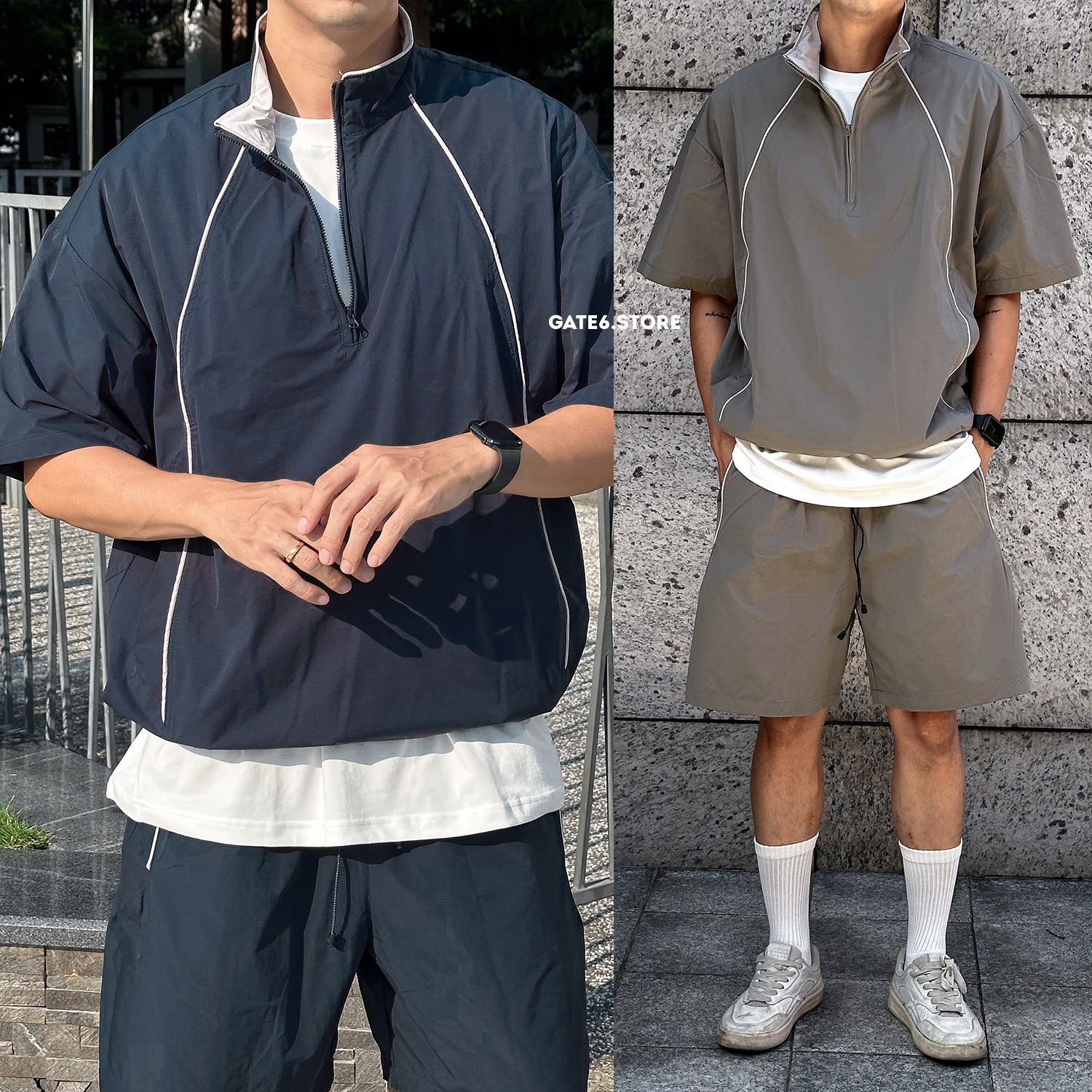 Khoác SL gió cộc henley 6709