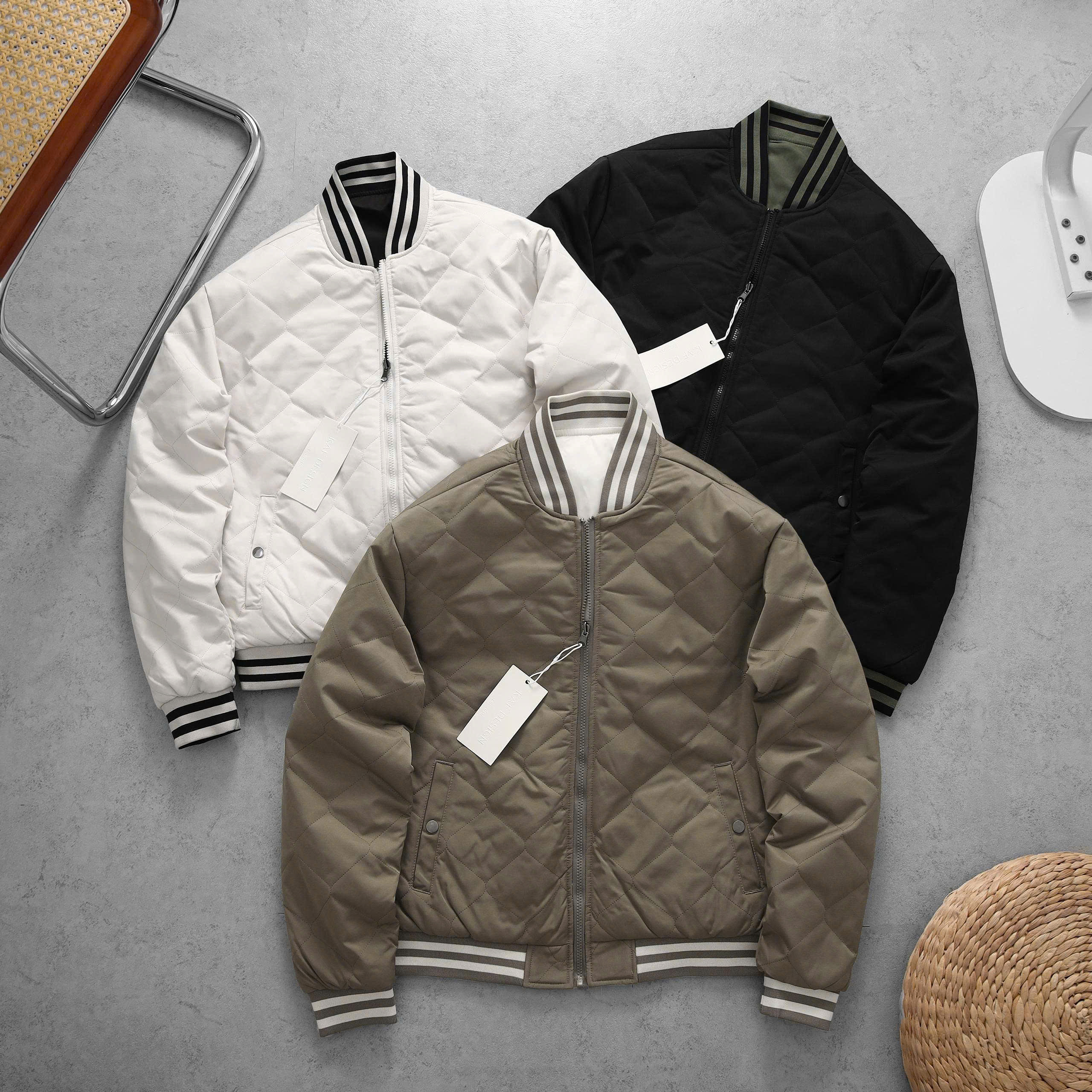 Khoác KAF bomber 2 mặt bo sọc