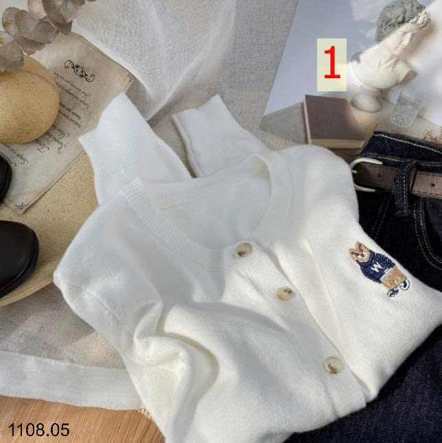26HA1108.05 - ÁO CARDIGAN LEN HÌNH GẤU