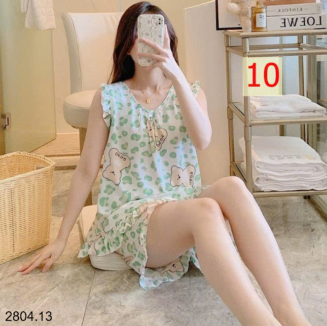26HA2804.13 - BỘ LANH LỤA BA LỖ VIỀN BÈO CHO NỮ