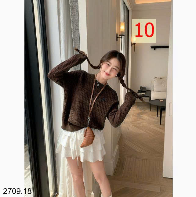 26HA2709.18 - ÁO LEN VẶN THỪNG THÊU HÌNH NGỰA