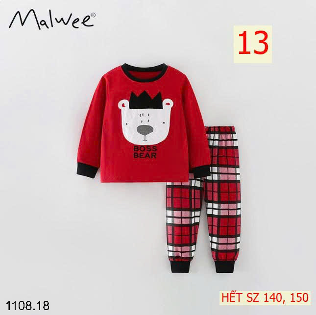 26HA1108.18 - BỘ THU ĐÔNG MẶC NHÀ BÉ TRAI MALWEE