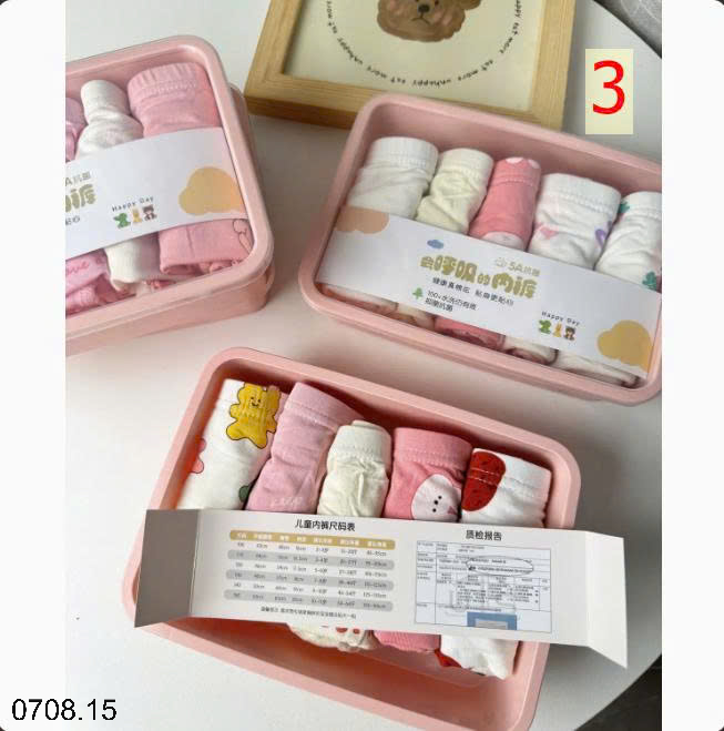 26HA0708.15 - SET HỘP 5 QUẦN CHÍP ĐÙI CHO BÉ