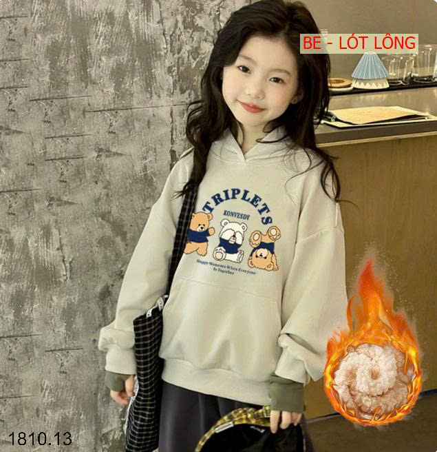 26HA1810.13 - ÁO NỈ HODDIE MŨ TRÙM ĐẦU CHO BÉ